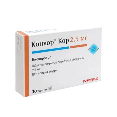 Купить Конкор Кор таблетки п/о 2,5мг упаковка №30 (Merck Healthcare ...