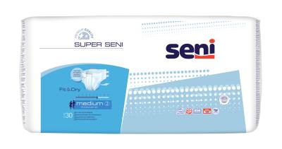 Подгузники дышащие для взрослых товарного знака Seni Super Seni medium талия 75 -110см упаковка №30