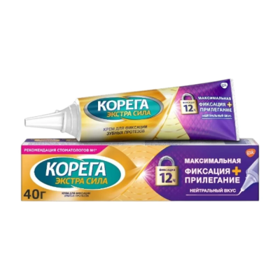Крем для фиксации зубных протезов Corega Max Hold+Seal (Максимальная фиксация+Прилегание) 40г №1