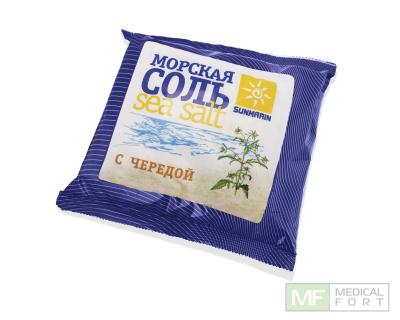 Соль морская природная  косметическая с чередой 1кг упаковка №1