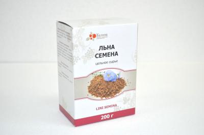 Льна семена лек. сырье цельн. 200г упаковка №1