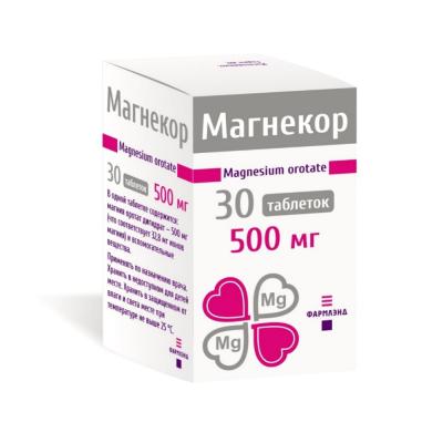 Магнекор таблетки 500мг упаковка №30