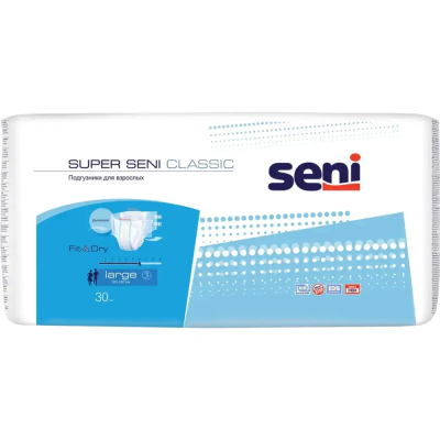 Подгузники для взрослых товарного знака Seni Super Seni Classic large упаковка №30