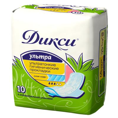 Прокладки гигиенические женские Дикси ультра софт 3 капли №10