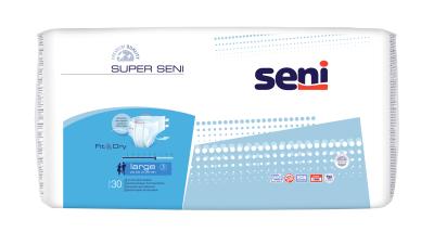Подгузники дышащие для взрослых товарного знака Seni Super Seni large талия 100 -150см упаковка №30