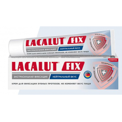 Крем для фиксации зубных протезов Lacalut Fix экстра-сильной фиксации с нейтральным вкусом  70г  упаковка №1