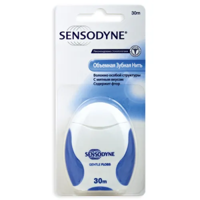 Зубная нить  для щадящей чистки зубов Sensodyne Gentle Floss (объемная) 30м №1