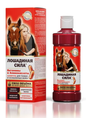 т.з. Лошадиная сила Бальзам для тонких и ослабленных волос Сила объема с витаминами А,В и Е  500мл №1