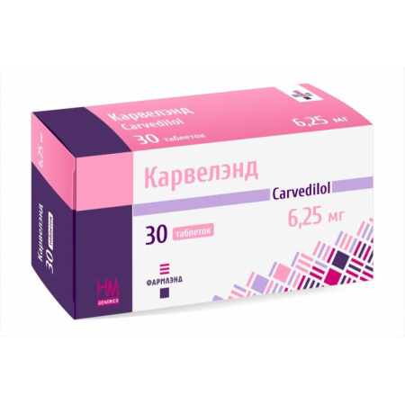 Карвелэнд таблетки 6,25мг упаковка №30