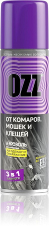 OZZ - Средство репеллентно-акарицидное  аэрозоль 3 в 1 от комаров,мошек и клещей  150мл №1