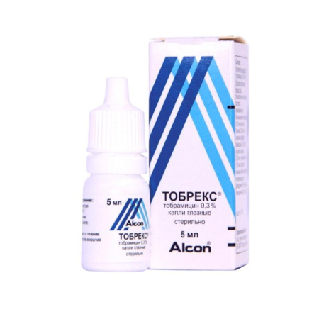 Тобрекс глазные капли 0,3% 5мл флакон-капельница №1