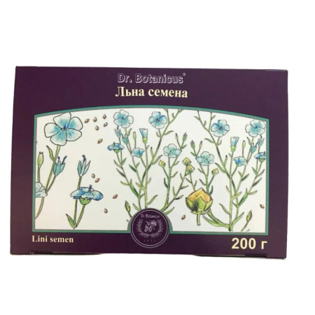 Льна семена лек. сырье цельн. 200г упаковка №1